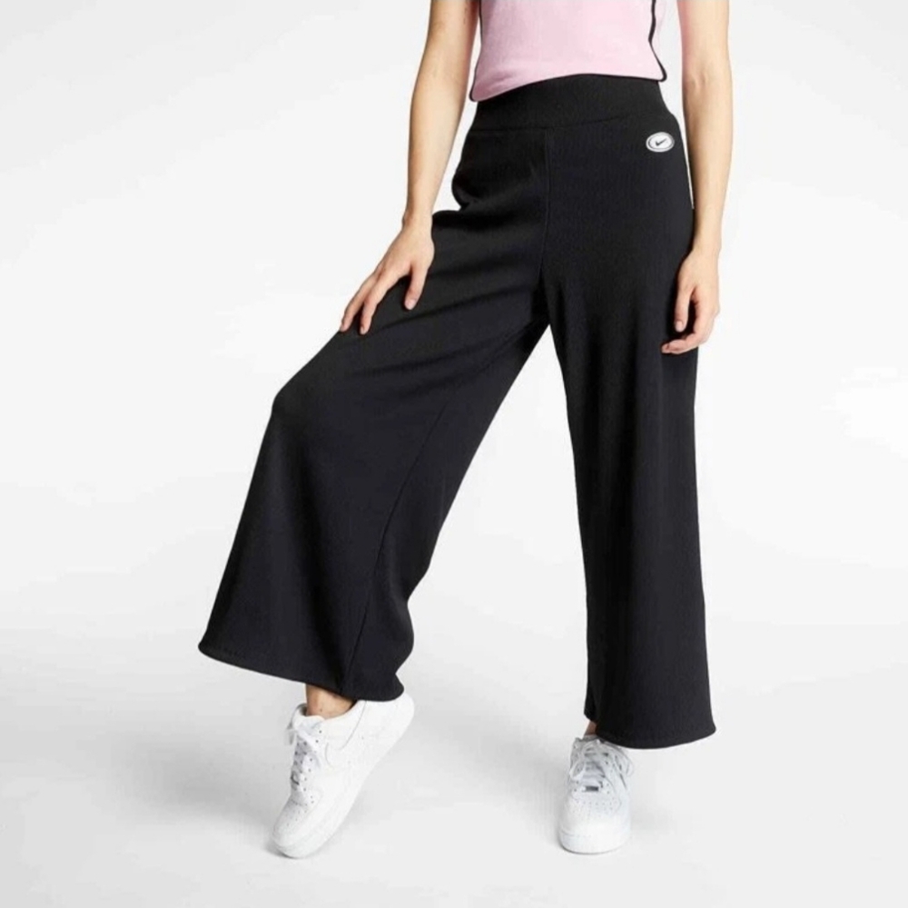 Nike Womens Sportswear Ribbed Femme Wide Leg Pull On Pants